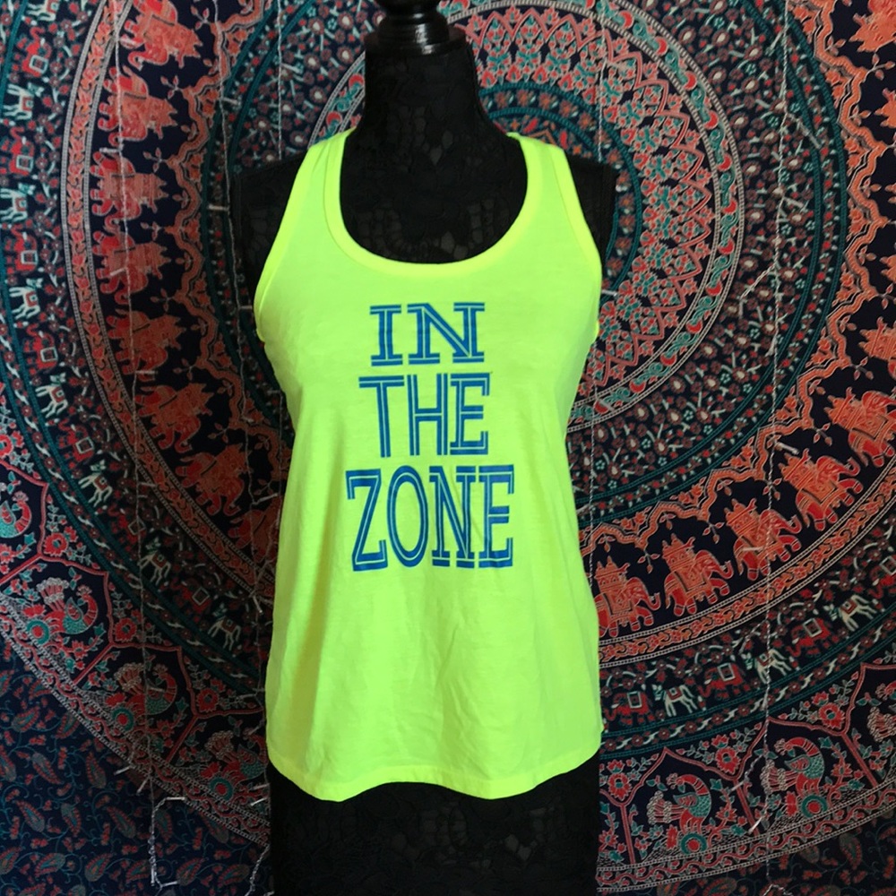 BRIGHT YELLOW WORKOUT RACERBACK TANK TOP DANSKIN
